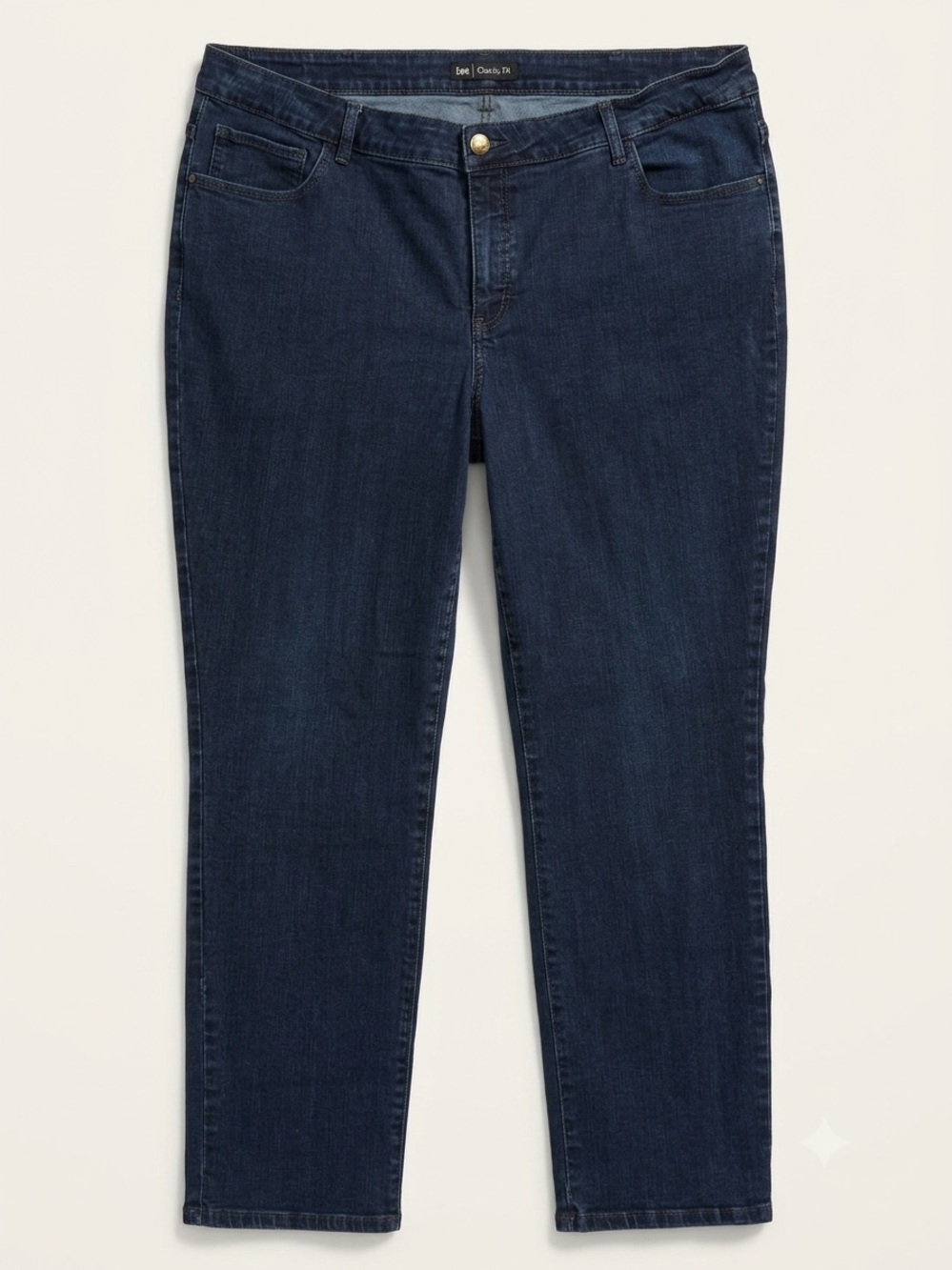 Lee High Rise Straight Leg Jeans Dark Wash Plus Size 24W